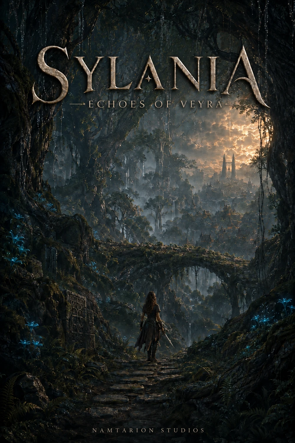 Sylania: Echoes of Veyra — Das erste Cover · Kein Spielmaterial